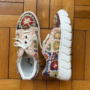 Free People Catch Me If You Can Crochet Platform Sneakers